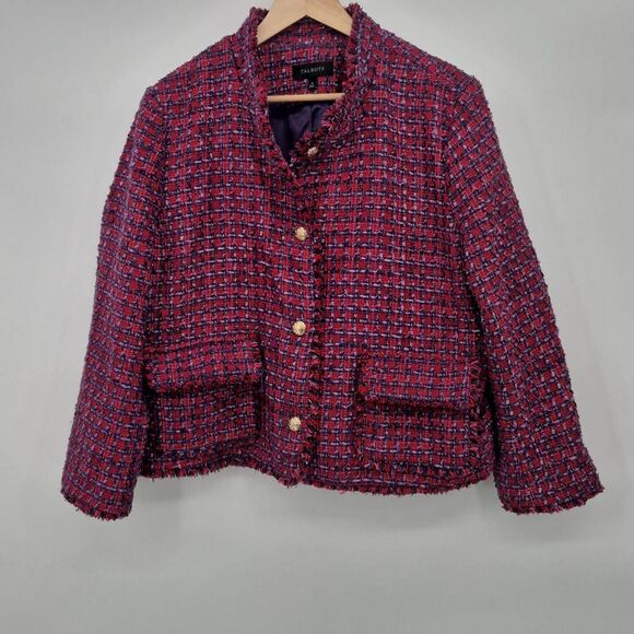 Talbots Women’s Size 18 Tweed Jacket Blazer Pink Purple - Picture 1 of 10